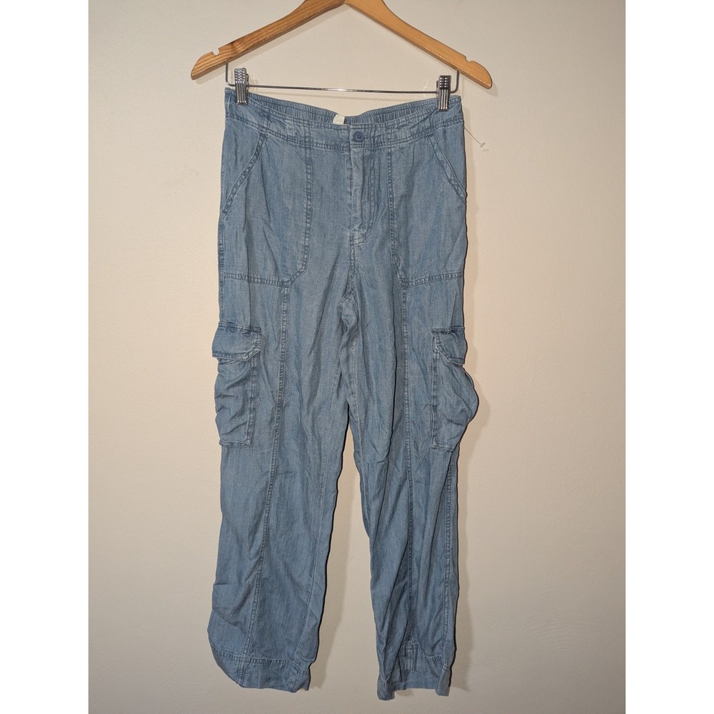 For The Republic Lightweight Blue Chambray Cargo Pants Size 6